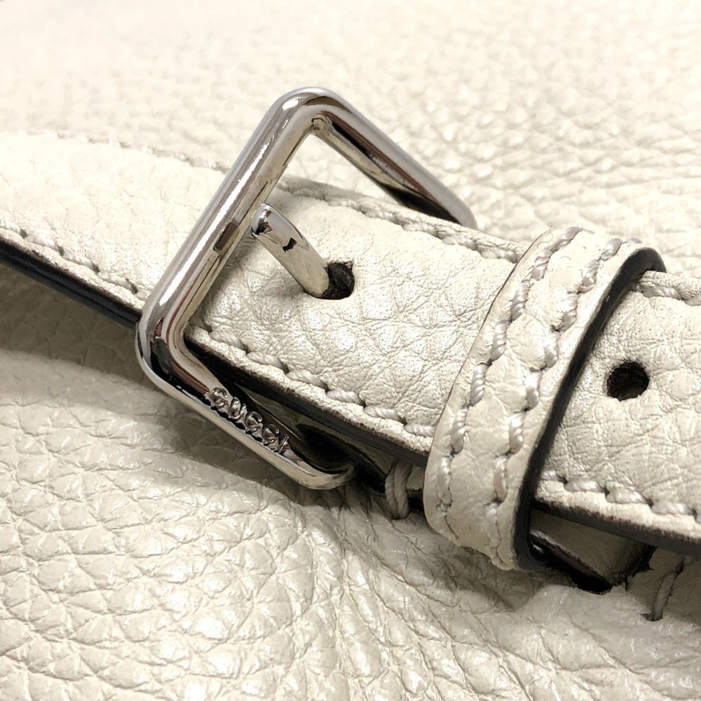 GUCCI Authentic White Leather Bamboo Backpack - Picture 10 of 16